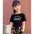 迪士尼（Disney）女童夏季套装2024新款夏装儿童时髦洋气女孩童装短袖防蚊裤两件套 黑色上衣 单件 110cm