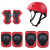 护膝护肘儿童平衡车滑板车骑行护具头盔护具套装滑护具7件套 绿色 S码(12-30kg)