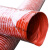 耐高温风管红色矽胶300度硫化防火阻燃玻璃纤维管钢丝管排烟排尘 内径100mm(4米1根)