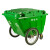 金诗洛 K5121 400L环卫保洁车手推垃圾车 大号户外垃圾桶市政街道物业清运车 绿色带盖