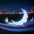 太阳能LED发光月亮灯网红秋千 发光秋千广场公园景区游乐设施 1米秋千