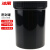 冰禹 塑料瓶加厚广口储存罐 大口直立桶存储密封桶油墨罐 1000ML黑色 bf-96