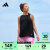 adidas舒适跑步运动圆领背心女装夏季阿迪达斯官方 黑色 S