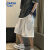 NASA ENGE冰丝链子男夏季宽松潮流裤子外穿薄款运动篮球中裤SN8604 灰色 M