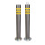 不锈钢防撞柱加厚钢管警示柱固定隔离柱可拆卸路桩立柱550/600/75 76*750固定款加顶环