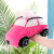 泰格睿创意真小汽车毛绒玩具公仔布娃娃可爱抱枕儿童生日礼物男孩模型 粉色 抽纸款 45厘米