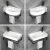 箭牌（ARROW）不锈钢挂墙式三角支架盆浴室柜洗手盆小户型卫生间阳台挂盆陶瓷盆 16寸半圆盆+下水器