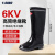 6KV绝缘靴带电作业橡胶高筒雨靴劳保鞋RB6KV黑色 1双装 橡胶中筒绝缘20KV速发 39码