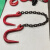 双链起重链条拖车链双头挂钩锰钢链条成套链条索具模具吊环羊角勾 桔红色 1吨*0.5米双羊角