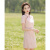 iosn粉色旗袍改良年轻款小个子新中式素雅连衣裙日常可穿短款夏季2024 粉黛 S