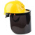 迈恻亦电焊面罩带风扇安全帽翻盖风式防护罩夏季防晒头戴式轻便氩弧焊 铝合金支架