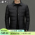 吉普（JEEP）2024冬季新款男士衬衣领休闲商务羽绒服轻奢时尚保暖男装外套 黑色 170/M