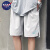 NASA GISS夏季5分裤子男宽松百搭ins潮牌短裤网红休闲韩版潮流个性潮五分裤 黑色 S