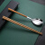 ABDT筷子一人一双专人专用带盒子勺子套装一筷便携餐具学生收纳盒叉子 银色3件套（方筷勺子餐具盒）便