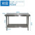 柏钢 201不锈钢工作台双层置物架操作台定制商用打荷台桌子包装台120*40*80cm