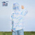 鸿星尔克（ERKE）童装儿童外套中大童风衣连帽防晒衣UPF50+天青蓝/微光绿140