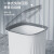 纤诗洁 垃圾桶压圈式家用厨房大容量垃圾筐卫生间客厅厕所纸桶方形耐用办公室废纸篓15L 白色