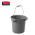 乐柏美（Rubbermaid） BRUTE™桶 圆形小桶FG296300 灰色9.5L 带刻度水桶耐腐蚀性带手柄清洁手提塑料桶加厚