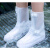 儿童雨鞋雨鞋男女款雨天防水雨靴套鞋防滑加厚耐磨儿童硅胶雨鞋套 白色-高筒 S(34-35)
