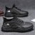 LI-NING 1990断码夏季男鞋2023新款黑色休闲鞋百搭防水男士系带棉鞋软底鞋 全黑 39