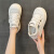 CEENIU厚底镂空小白鞋女2024年夏季新款系带透气运动凉鞋百搭休闲鞋 米色 35