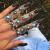 buhesyt欧美复古风组合戒指套装波西米亚度假风金属水晶指环混搭个性尾戒 1-黑宝石15件套