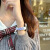 贝吉塔（KOSSKOMI）智能手表女尼龙编织弹力透气表带运动手表适用于安卓ios手机 编织手绳-涂鸦水彩白【银表头】
