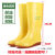 平底白色雨鞋男女厂工作卫生靴养殖场畜牧黄色水鞋水靴可定制 黄色平底高筒 标准码 42