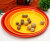 圆形彩色水果盘子茶盘快餐托盘幼儿园托盘饭店餐具 红色小号圆形(直径30厘米) 1层