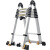 适用竹节梯梯子多功能收缩折叠人字梯铝合金直梯便携伸缩梯子 人字梯3.9米