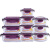 乐和家耐热玻璃饭盒 微波炉可用保鲜盒饭盒套装便当盒带盖保鲜碗 紫长1040+640+370+正800+520+3