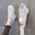 洛梦希菲（ROMOHIPH）小白鞋女夏季新款10cm厚底十公分隐形内增高女鞋 白色  网面 36