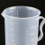 赫思迪格刻度塑料量杯 带把塑料实验室容量杯 测量计量杯 2000ML HSJZ-875