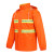赫思迪格 环卫雨衣套装 分体双条安全警示反光衣 双杠橘色2XL HGJ-1449