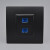 光纤面板一二三位光纤耦合器SC型单口光钎网络插座口家用86型插座 二位光纤面板(黑色)