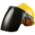 英格杰家电焊防护安全帽带面罩隔热防飞溅面屏头盔 茶色V型 