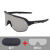 变色骑行眼镜100%户外防风沙紫外线山地公路自行车运动护目镜 黑框银标银片（两片装） 升级版