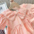 黛楼（DAILOU）母女装连衣裙2023夏季新款中小童女童韩版带珍珠的泡泡袖裙子 58569图色 90cm