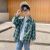 迪士尼（Disney）男童衬衫磨毛长袖纯棉洋气外套韩版中大童格子儿童外套薄款防晒衣 樱草绿 150