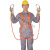 五点式高空安全带双背全身保险带建筑工地户外作业防坠安全绳套装 国标单小钩3米 半身式