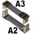 ADT标准型HDMI2.0公对公延长线 支持2K/144hz 4K/60Hz 弯头扁平线 A3-A3 20cm