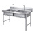 商用不锈钢水槽单双三水槽池洗菜盆洗碗消毒池食堂厨房 双池120X60X80cm08厚