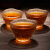 ADERIA津轻雨落手工酒具套装3只日本进口玻璃杯清酒杯石塚硝子锤纹茶杯