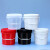 加厚小塑料桶业用小桶有盖酱料油漆桶密封带提手小水桶 5L青色加厚-带盖