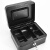 海斯迪克 手提带锁收银箱储蓄盒保险箱工具收纳盒钥匙黑色15*12*8cm HKCL-854