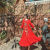LZML民族服装女泰国风情波西米亚风装刺绣旅游连衣裙海岛度假沙滩裙子 黄色 均码 适合80-150斤