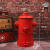 复古铁艺工业风创意个性收纳筒消防栓带盖脚踩金属垃圾桶客厅户外 中号红色