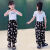 迪士尼（Disney）女童夏季套装2024新款夏装儿童时髦洋气女孩童装短袖防蚊裤两件套 黑色上衣 单件 110cm