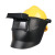 自动变光电焊面罩头戴式可翻盖配安全帽高空作业护眼氩弧焊工 自动变光插槽款+红色安全帽
