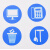 稳斯坦 （5个装）桌面物品定位贴定位标志标识6S5S蓝色办公规范标签标志 10*10cm 键盘 W542
